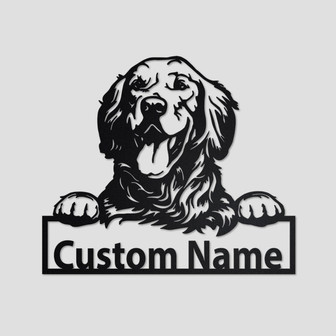 Personalized Golden Retriever Metal Sign| Golden Retriever Metal Wall Art| Dog Metal Sign| Golden Retriever Gift Golden Retriever Lover Gift - Thegiftio UK