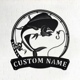 Personalized Mahi-Mahi Fish Metal Sign | Fishing Metal Wall Art | Fishing Metal wall Decor | Fishing Lover | Custom Fishing | Fishman - Thegiftio UK