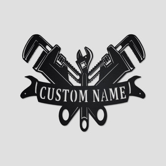 Personalized Monogram Plumber Male Metal Sign Art| Custom Plumber Metal Sign| Plumber Gifts for Men | Plumber Male Gift | Plumber metal sign - Thegiftio UK