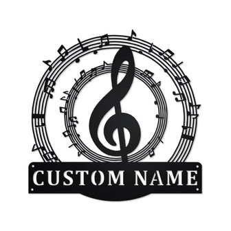 Personalized Music Notes Metal Sign | Music Teacher Metal Wall Art | Music Notes Metal wall Decor | Music Teacher Gift| Custom Music Teacher - Thegiftio