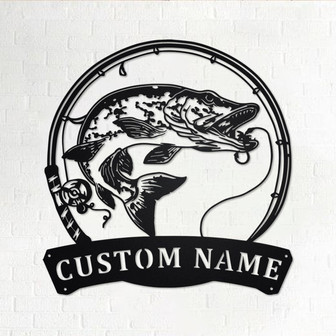Personalized Northern Pike Fish Metal Sign | Fishing Metal Wall Art | Fishing Metal wall Decor | Fishing Lover | Custom Fishing | Fishman - Thegiftio