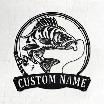 Personalized Perch Fish Metal Sign | Fishing Metal Wall Art | Fishing Metal wall Decor | Fishing Lover | Custom Fishing| Fishman| Perch Fish - Thegiftio UK