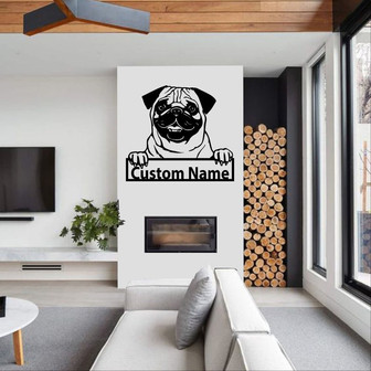 Personalized Pug Dog Metal Sign | Metal Wall Art | Farmhouse Decor | Office Wall Art | Housewarming Outdoor Metal Sign - Thegiftio