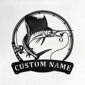 Personalized Sailfish Fish Metal Sign | Fishing Metal Wall Art | Fishing Metal wall Decor | Fishing Lover | Custom Fishing | Fishman - Thegiftio UK
