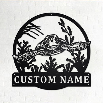 Personalized Sea Turtle Metal Sign | Sea Turtle Metal Wall Art | Sea Turtle Metal Wall Decor | Sea Turtle Lover Gift | Sea Turtle Lover - Thegiftio UK
