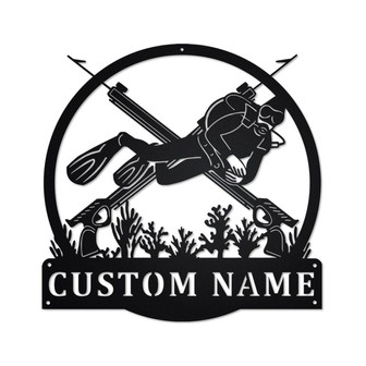 Personalized Spearfishing Metal Sign | Spearfishing Metal Wall Art | Spearfishing Metal wall Decor | Spearfishing Lover| Custom Spearfishing - Thegiftio UK
