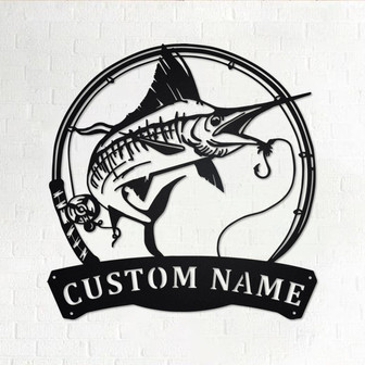 Personalized Swordfish Fish Metal Sign | Fishing Metal Wall Art | Fishing Metal wall Decor | Fishing Lover | Custom Fishing | Fishman - Thegiftio UK