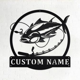 Personalized Tuna Fish Metal Sign | Fishing Metal Wall Art | Fishing Metal wall Decor | Fishing Lover | Custom Fishing | Fishman | Tuna Fish - Thegiftio UK