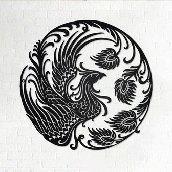 Phoenix Metal Wall Art, Phoenix Sign Decoration For Living Room, Phoenix Metal Home Decor, Phoenix - Thegiftio UK