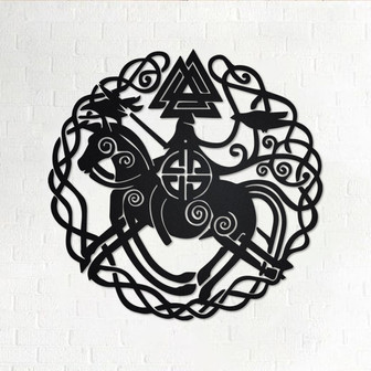 Sleipnir And Odin's Metal Sign | Sleipnir And Odin's Metal Wall Art | Sleipnir And Odin's Metal wall Decor | Sleipnir Odin's Horse Meatl art - Thegiftio UK
