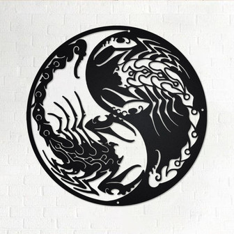Yin Yang Scorpions Metal Wall Art, Yin Yang Scorpions Sign Decoration For Room, Yin Yang Scorpions Home Decor, Yin Yang Scorpions - Thegiftio UK