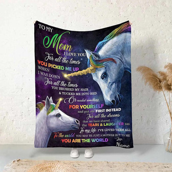 Custom Mom Blanket From Son Daughter To My Mom For All The Times You Picked Me Up Sofa Blanket With Inspirational Words Winter Fleece Blanket - Thegiftio