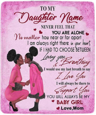 Custom Personalized Daughter Name Fleece Blanket Mom And Daughter Throw Blanket Fuzzy Ultra-soft Blanket From Dad Or Mom 30"x40" - Thegiftio UK
