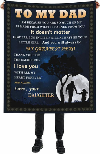 Dad Gifts From Daughter Flannel Fleece Blanket From Daughter Throw Blanket Dad Birthday Gift Bed Blanket For Dad From Daughter Ultra-soft Microfiber Blanket - Thegiftio UK