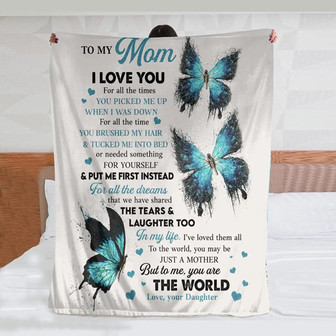 Flannel Blanket To My Mom From Daughter, I Love You Mom Blanket Birthday Gifts For Mom, Soft Couch Bed Throw Blanket To My Mom Fleece Blanket Soft Warm Bed Blanket Bed Flannel Throws - Thegiftio UK