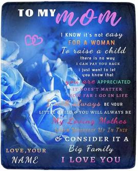 I Love You Mom Blanket With Name Custom - Gifts For Mom With Warm Saying On Blanket Mom Gifts From Daughter For Birthday Soft Fleece Blanket For Mom, Best Mom Gifts For Her Mother-in Law - Thegiftio UK
