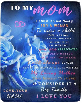 I Love You Mom Blanket With Name Custom - Gifts For Mom With Warm Saying On Blanket Mom Gifts From Daughter For Birthday Soft Fleece Blanket For Mom, Best Mom Gifts For Her Mother-in Law - Thegiftio