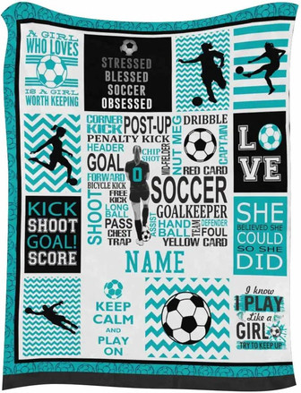 Custom Blanket To My Granddaughter Daughter From Grandma Mom Who Loves Soccer Worth Keeping Personalized Love Message Blanket Microfleece Blanket Extra Soft Travel Blanket - Thegiftio