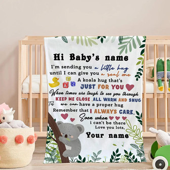 Customized Koala Baby Blanket With Baby's Name Your Name Love You Lots, Unique Baby Blanket Gift For Girl Boy, Custom Baby Crib Bedding Blanket For Toddler Baby, Baby Blanket Gift For Girls From Mom - Thegiftio
