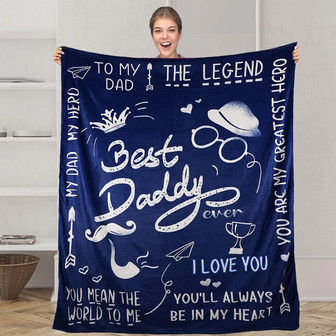 To My Dad Blanket Best Dad Ever Throw Blanket Birthday Gift For Dad Papa Blanket, Blanket From Son/daughter, Super Soft Flannel Throw Blankets For Dad - Thegiftio UK