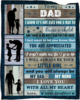 Dad Blanket Gift, Gifts For Dad From Daughter, Blanket For Dad Birthday Gift Ideas, Dad Blanket From Daughter, Throw Blanket - Thegiftio UK