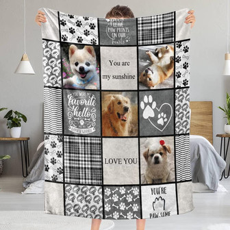 Dog Mom Blanket Custom Blanket With Photo To Dog Cat Pet Blanket Blanket Funny Personalized Blanket For Mom, Wife, Sister Blanket With Name, You're My Favorite Blanket - Thegiftio