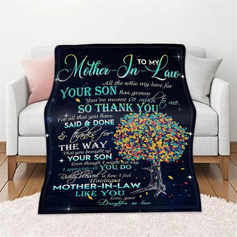 To My Mother In Law Blanket, Message Blanket Flannel Soft Bedding Sofa Blanket Express Love Gifts - Thegiftio