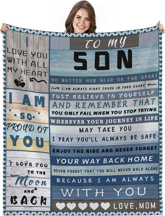 Son Blanket From Mom, To My Son Blanket From Mom And Dad, Blanket For Son From Mom, Blanket Gift To My Son From Dad Blanket, Son Gifts From Mom Blanket To My Son - Thegiftio UK