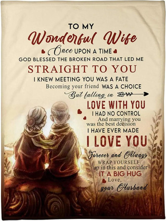 To My Wonderful Wife Blanket, Love You Big Hug Warm Throw Cozy Fuzzy Blanket Gift For Women From Husband - Thegiftio UK
