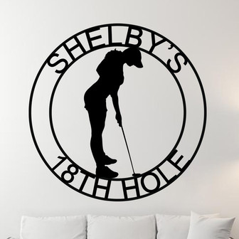 19th Hole Sign for her, Personalized Golf Sign, Personalized Golf Decor, Golf Wall Art, Metal Sign, Golf Sign, Gift for her, Golf Girl - Thegiftio UK