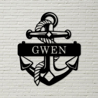 Anchor Sign, Beach Decor, Anchor Family Name, Wall Decor, Custom Wedding Gift, Metal Wall Art, Lake Metal Sign, Custom Name Sign, Metal Sign - Thegiftio UK