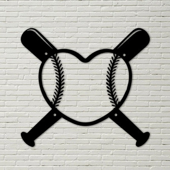 Baseball Heart metal sign, metal baseball, heart baseball, baseball wall decor, baseball signs, baseball love, i love baseball - Thegiftio