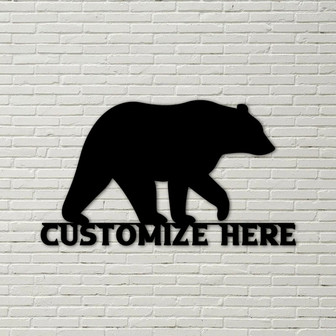 Bear Sign, metal bear sign, bear sign, custom bear sign, personalized bear, nature sign, bear, outdoor sign, summer sign, adventure sign - Thegiftio
