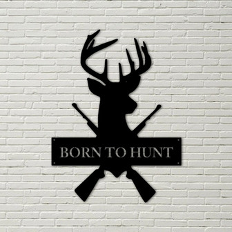 Born to Hunt Metal sign - Personalized Metal Hunting Sign - Hunting Decor Cabin Decor, born to hunt, gun metal signs, bow arrow signs - Thegiftio UK