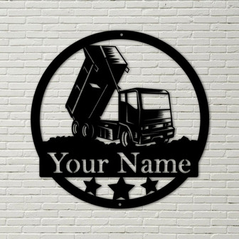Construction Collection Personalized Dump Truck Metal Sign, dump truck business, metal business sign, truck metal sign - Thegiftio UK