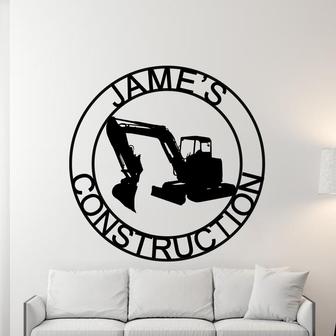 Construction Sign, Contractor Sign, Business Sign, Small Business Sign, Construction Business Metal sign, Gift, Excavator Sign, Metal Sign - Thegiftio UK