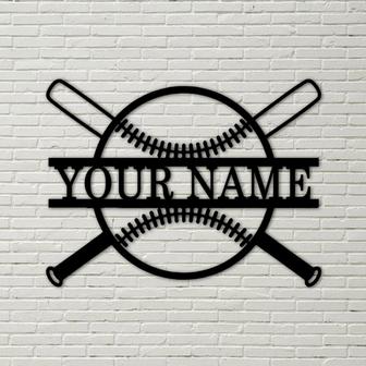 Custom Baseball - Metal Sign - Monogram Metal Shop-Sons birthday gift-Birthday-Wall Hanger-Baseball-Custom Name - Thegiftio UK