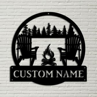 Custom Campfire Sign, Metal Outdoor Sign, Camper Decor, Personalized Camping Gifts Fire Pit Sign Outdoor, Decor Cabin Sign, Campsite Sign - Thegiftio UK
