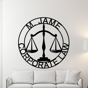 Custom Law Firm Metal Sign, Personalized Lawyer Sign, Lawyer Gift, Attorney Metal Sign, Law Student Gift, Judge Gift, Lawyer Office Decor - Thegiftio