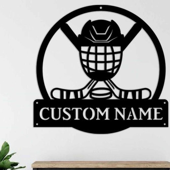 Custom Name Sign, Personalized Hockey Name Sign, Personalized Metal Name Sign, Hockey Wall Hanger, Nursery Decor, Sports Home Decor, Gift - Thegiftio UK