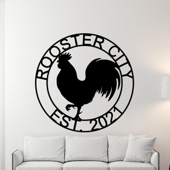 Custom Rooster House Sign, Rooster House Coop Sign, Rooster Decor, Our Little Coop Sign Metal Sign, Chicken Sign, Personalized Coop sign - Thegiftio
