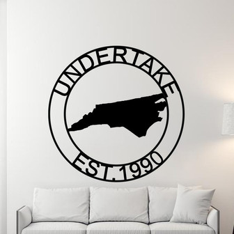 Custom State Metal Sign, Personalized State Sign, Custom Name Metal Sign, Metal Wall Decor, Door Hanger, Family Name Sign, Last Name Sign - Thegiftio UK