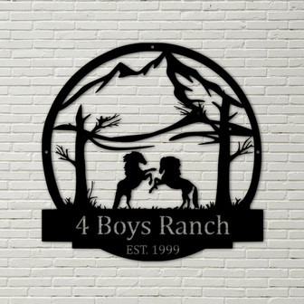 Custom Wild Horses Metal sign – farmhouse style, gifts for him, wall hangings, horse, horse shoe, farmhouse style - Thegiftio