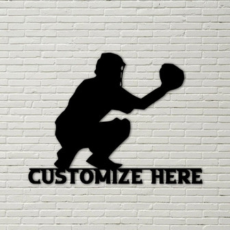 Customizable Catcher Sign, Metal Baseball Sign, baseball sign, baseball, cather decoration, baseball catcher, custom baseball sign - Thegiftio UK