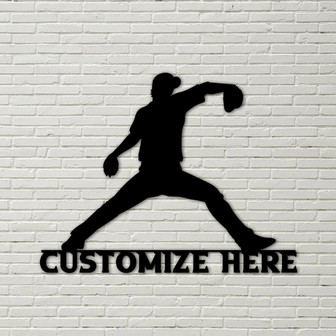 Customizable Metal Baseball Pitcher sign - Thegiftio UK