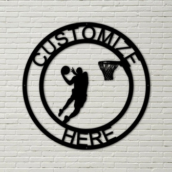 Customizable Metal Basketball sign, Basketball Home Decor, Metal Basketball sign, Custom Basketball Decor, basketball sign - Thegiftio UK
