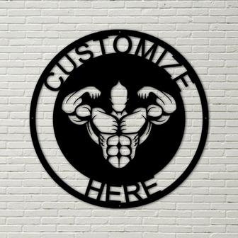Customizable Metal Bodybuilder sign, Personalized Gym Decoration, Metal Gym Decoration, Custom Home Gym Sign - Thegiftio UK