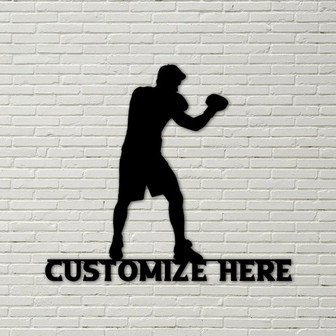 Customizable Metal Boxing Sign, home decor, metal sign for home gym, custom metal gym, crossfit metal sign, personalized gym, boxing gloves - Thegiftio UK