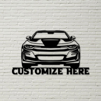 Customizable Metal Camaro Inspired Sign, Personalized Sports Car Decoration, Metal Garage Decoration, Metal Racing Motorsports Decor - Thegiftio UK