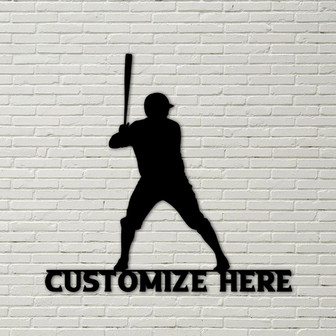 Customizable Metal Crossed Baseball Bat Sign, Baseball Bat Sign, Baseball Decoration, Personalized Baseball Sign - Thegiftio UK